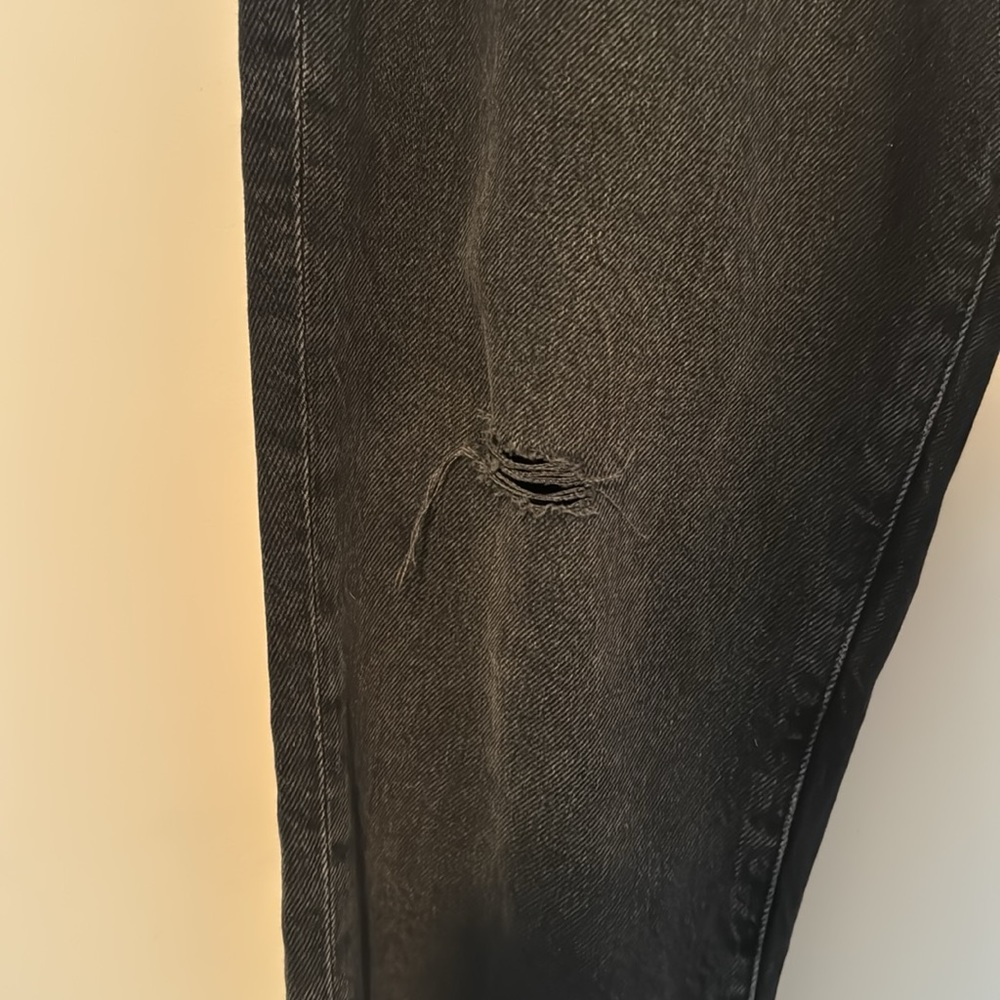 Free People We The Free Black loose fit Crop Button fly Jeans Size 28 - Picture 9 of 10